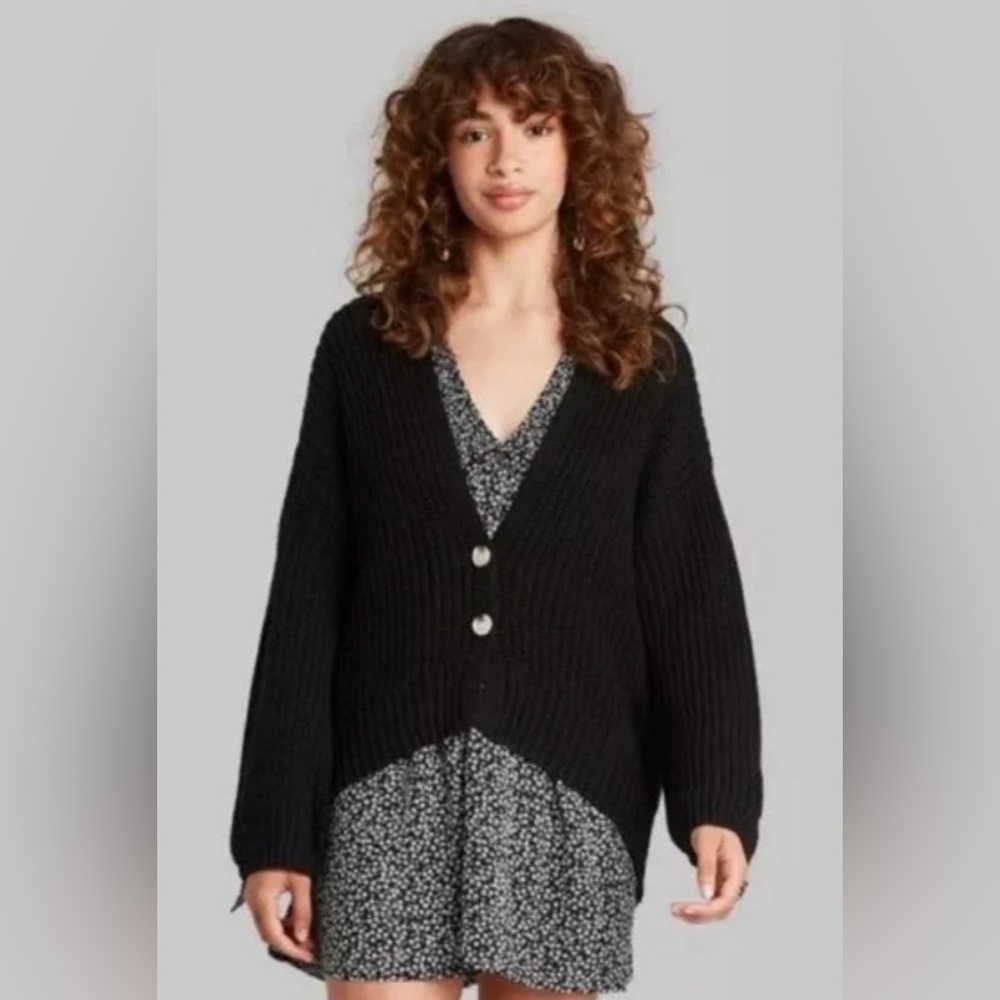 5 for $30 WILD FABLE Oversized Black Sweater Cardigan